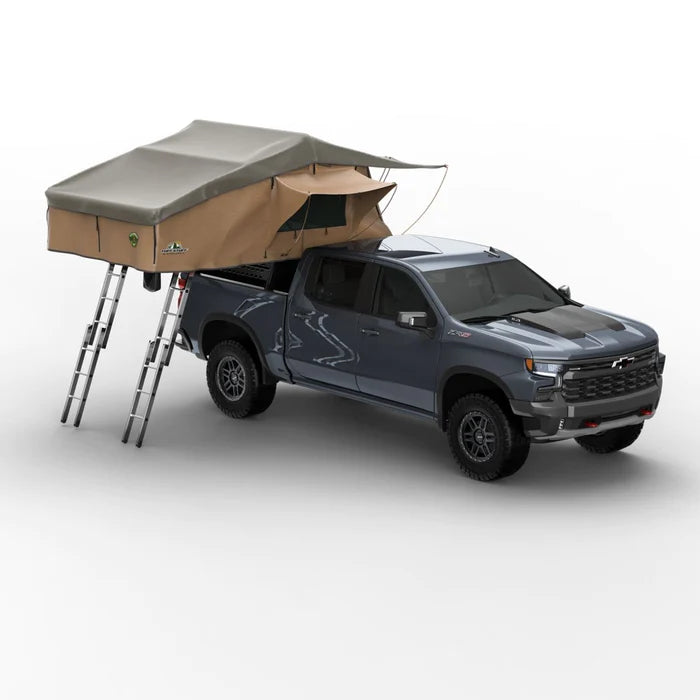 ELITE ROOFTOP TENT INCLUDES ANNEX ROOM, 4-5 PERSON, TAN, BY TUFF STUFF OVERLAND