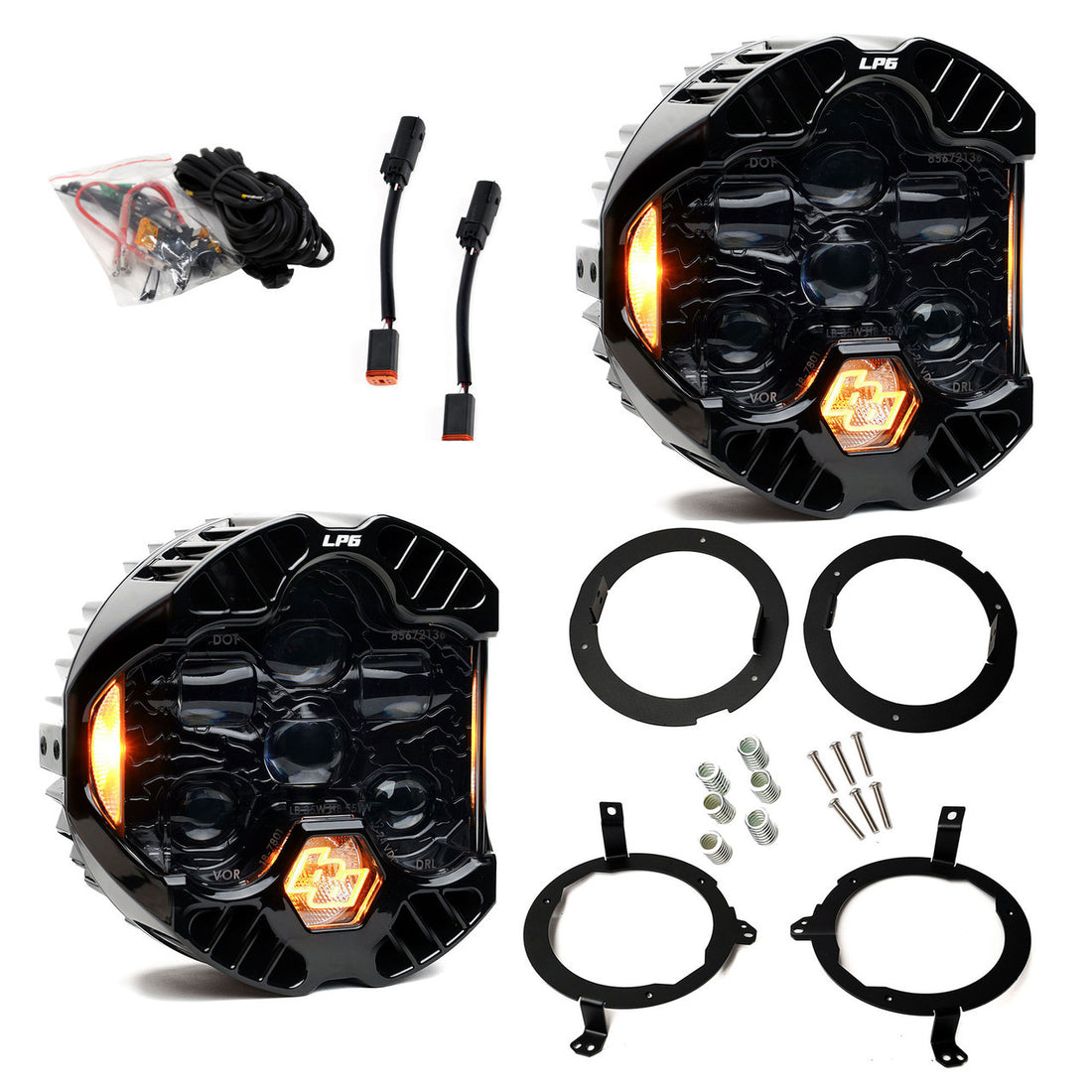 Baja Designs DOT LP6 LED Headlight Kit - Jeep 2018-2025 Wrangler JL; 2020-2025 Gladiator JT; NOTE w/Halogen Headlights