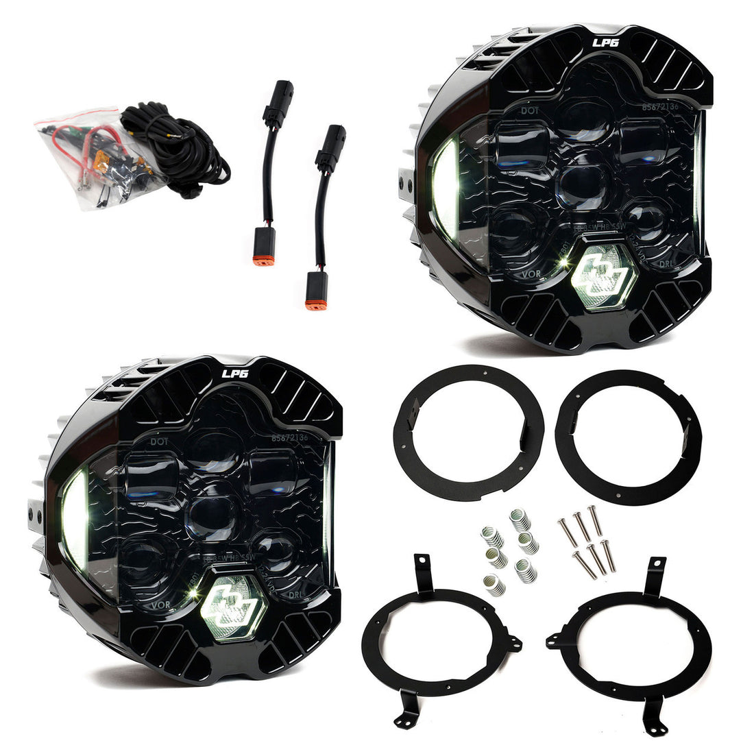 Baja Designs DOT LP6 LED Headlight Kit - Jeep 2018-2025 Wrangler JL; 2020-2025 Gladiator JT; NOTE w/Halogen Headlights