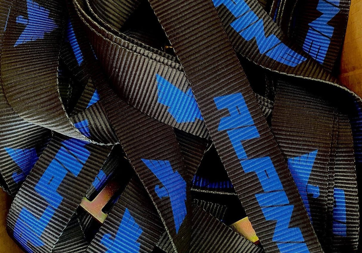 2" Blue and Black Y Strap