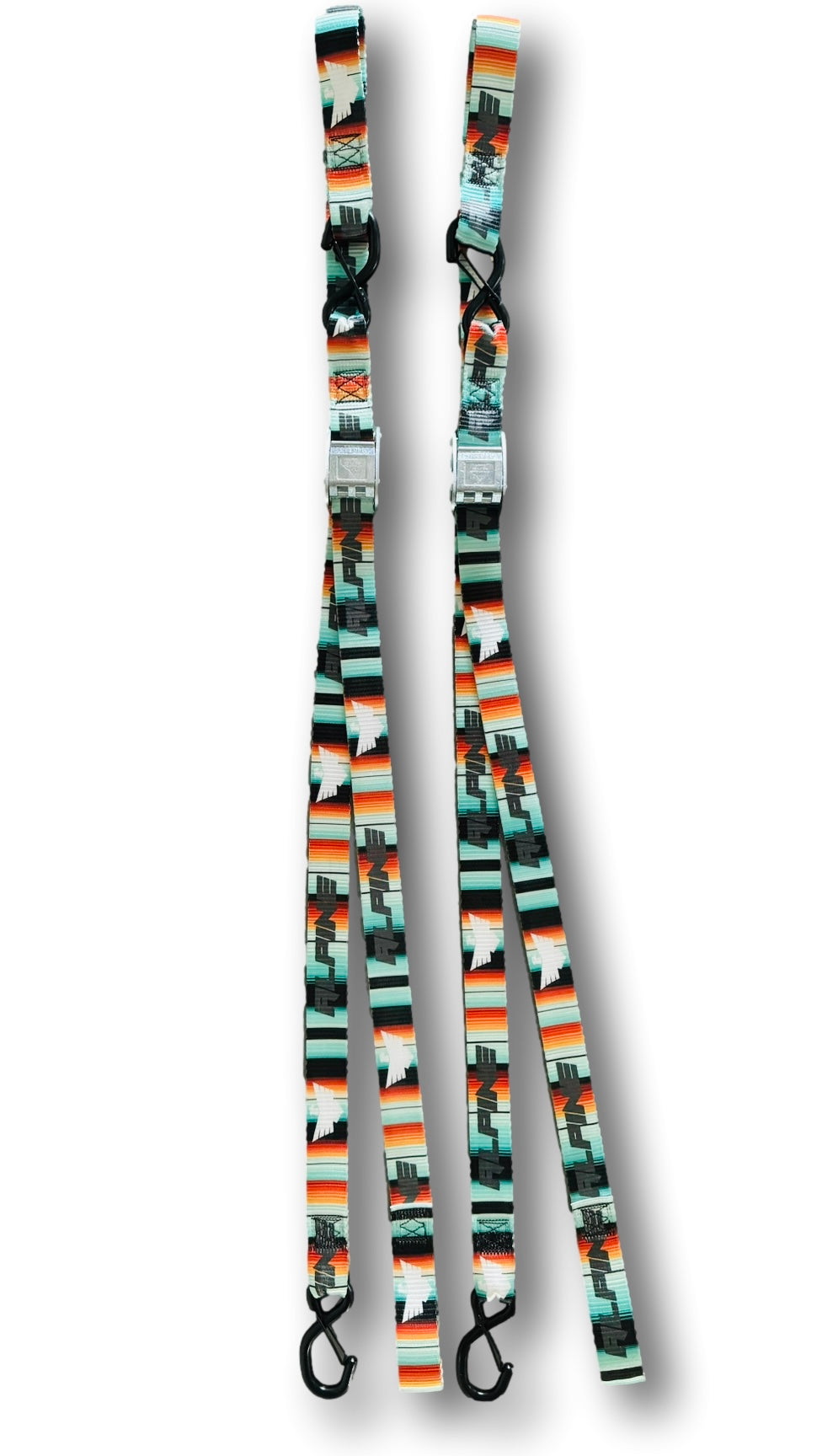 Teal Serape Moto Tie Downs (Pair)