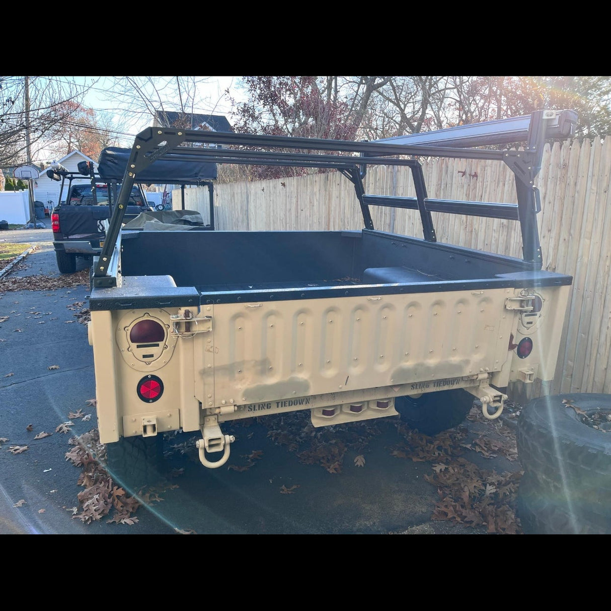 XTR3 Bed Rack for M1101 Style Military Trailer – View 3 | Xtrusion Overland