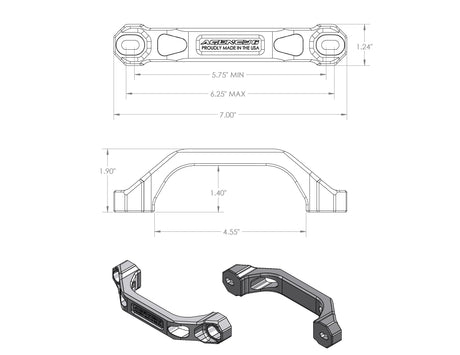 Agency 6 Billet Grab Handles 6" - Pair