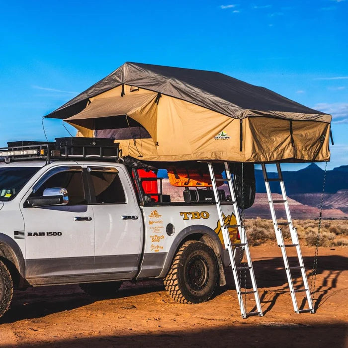 ELITE ROOFTOP TENT INCLUDES ANNEX ROOM, 4-5 PERSON, TAN, BY TUFF STUFF OVERLAND