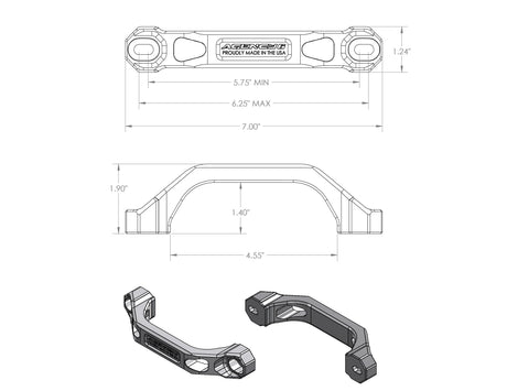 Agency 6 Billet Grab Handles 6" - Pair