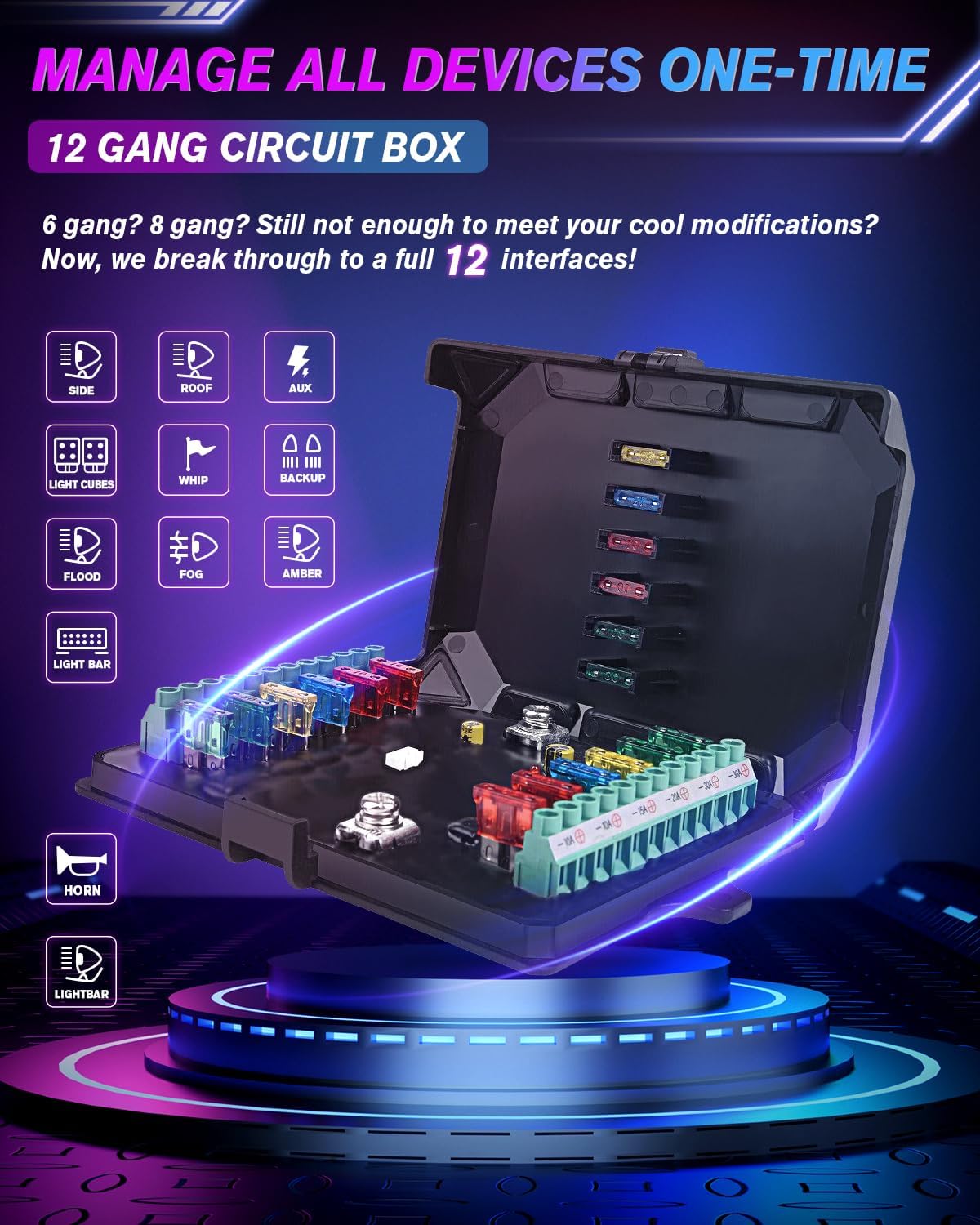 12-Gang Switch Panel With RGB And Remote Control Bluetooth App