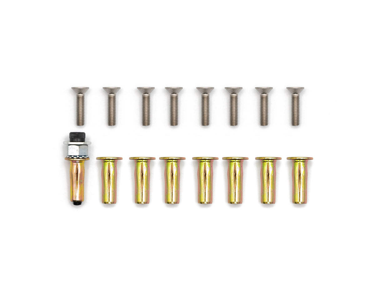 Cross Nut with Bolt Kit (8 Pack) - Installation Tool Included