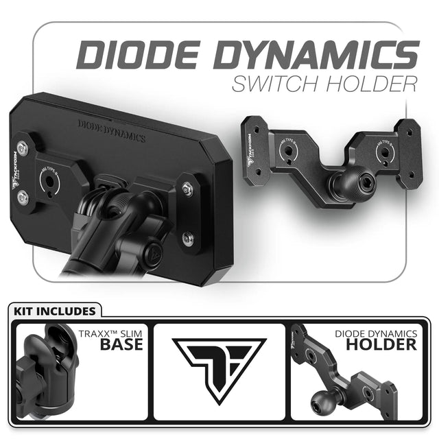8 Channel Diode Dynamics D-Switch Holder | Slim Track Base | Choose Your Arm Length - Xtrusion Overland