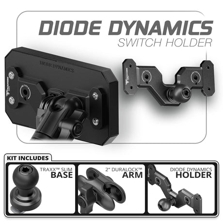 8 Channel Diode Dynamics D-Switch Holder | Slim Track Base | Choose Your Arm Length - Xtrusion Overland