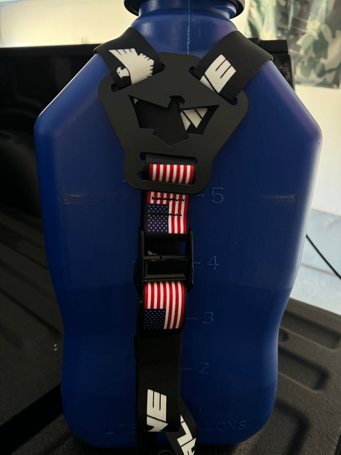 Dual Y Fuel Jug Strap- Alpine Flag