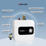 Camplux Electric Mini Tank Water Heater 120V - 1.3 Gallon