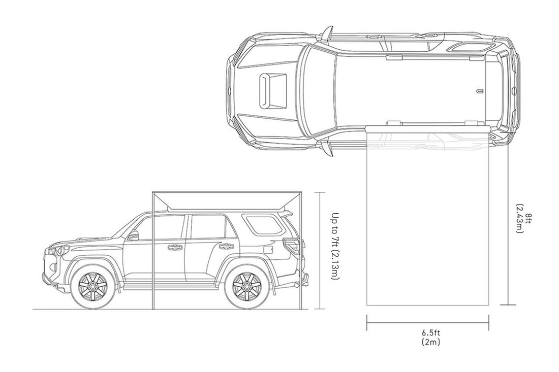 IRONMAN 4X4 6.5' INSTANT AWNING WITH LED LIGHTING/DIMMER