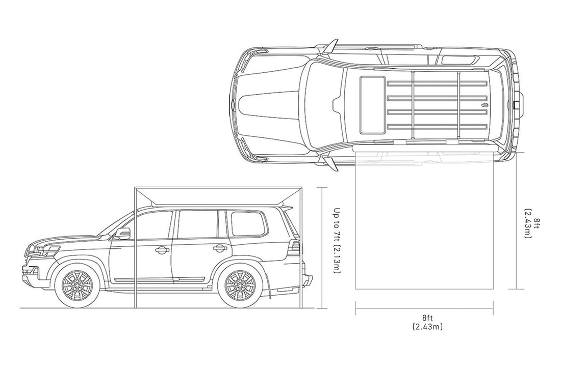 IRONMAN 4X4 8' INSTANT AWNING WITH LED LIGHTING/DIMMER