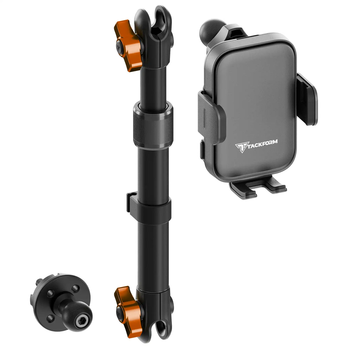 2018-2026 Jeep Wrangler JL/4xe & Gladiator JT LINK™ Console Screw Mount with Qi Wireless Charging Phone Holder & Customizable LED Accent Lighting | 9.5"- 13" Telescoping Arm