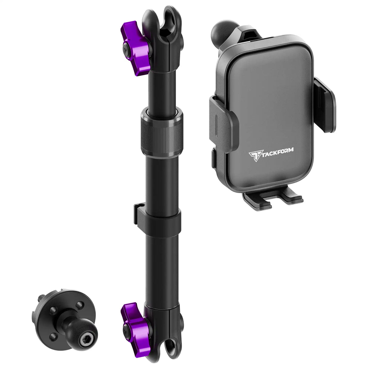 2018-2026 Jeep Wrangler JL/4xe & Gladiator JT LINK™ Console Screw Mount with Qi Wireless Charging Phone Holder & Customizable LED Accent Lighting | 9.5"- 13" Telescoping Arm
