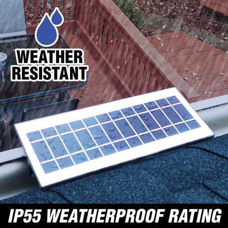EZ Solar Home Security Floodlight - Gutter Mounted