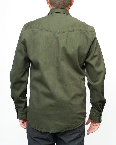 Earl Denim Shirt - Dusty Olive