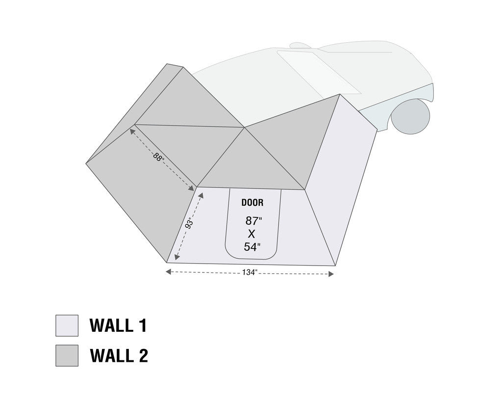 OVS Nomadic LT 270 Awning & Wall 1, 2, & Mounting Brackets - Passenger Side