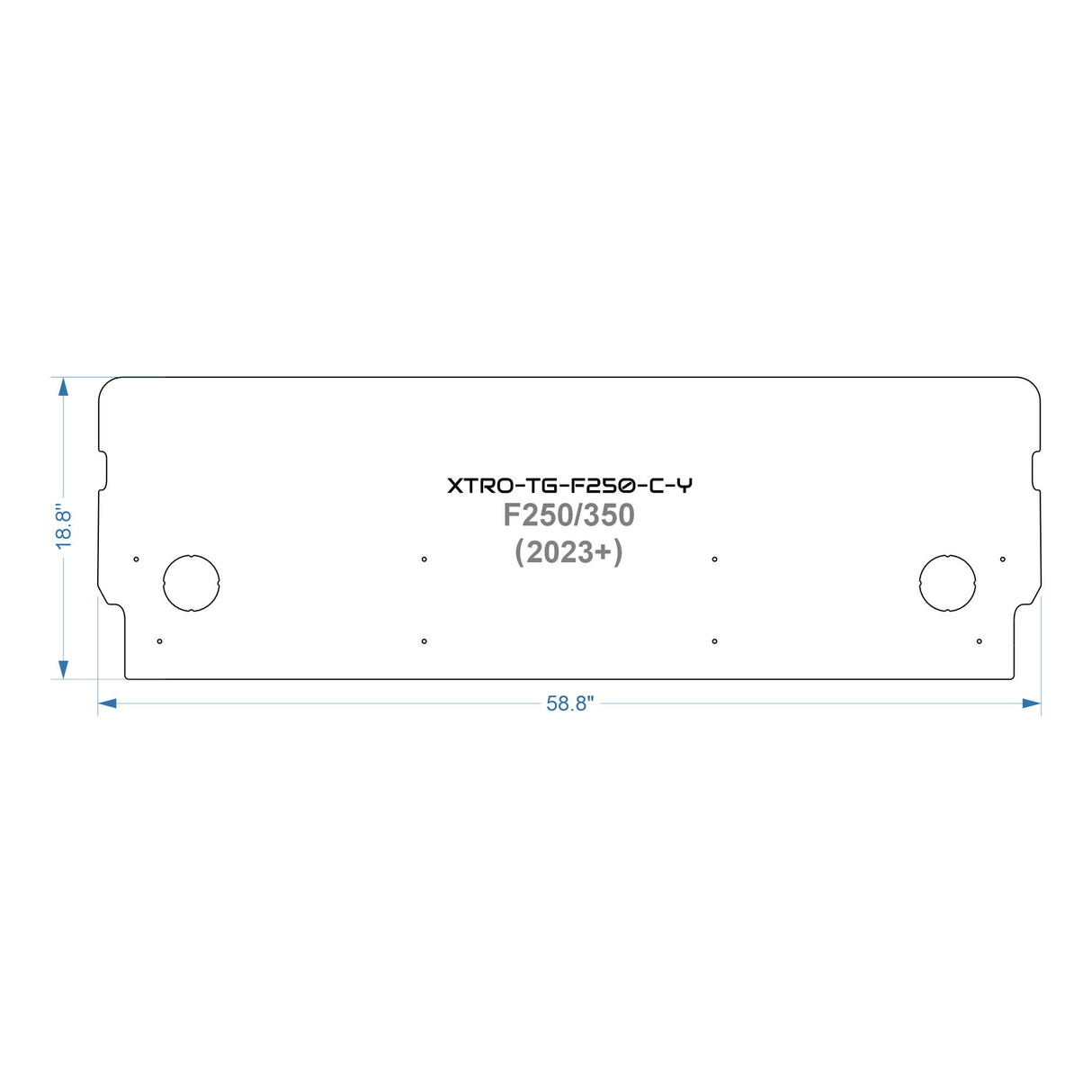 TrailGate Tailgate Inset Panel for Ford F-250 7 F-350  2023+ TrailGate Deminsions.