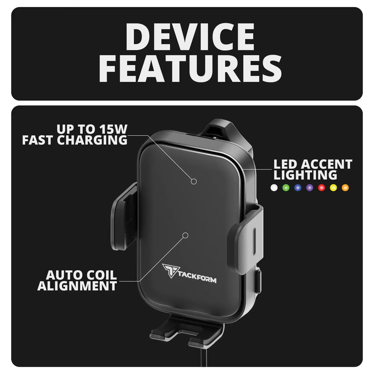 2024+ Jeep Wrangler JL & Gladiator (Not Compatible With 4xe) Tackform Assault Track Picatinny Dash Bracket With Wireless Charging Phone Mount | Driver Side