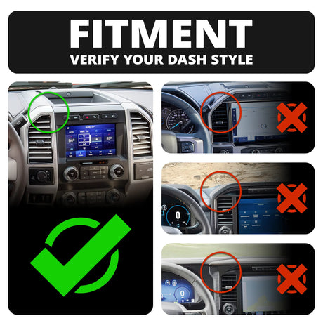 ‘15-‘20 Ford F-150, ‘17-‘22 Super Duty, ‘18-‘21 Expedition Tackform Slim Track Dash Bracket