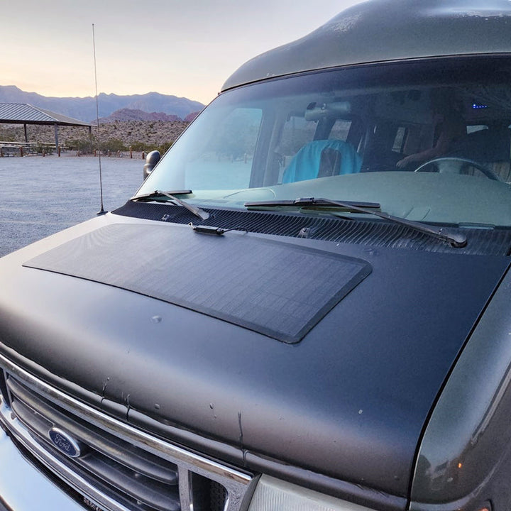 Ford Econoline E250 Van Lensun 75W Hood Flexible Solar Panel