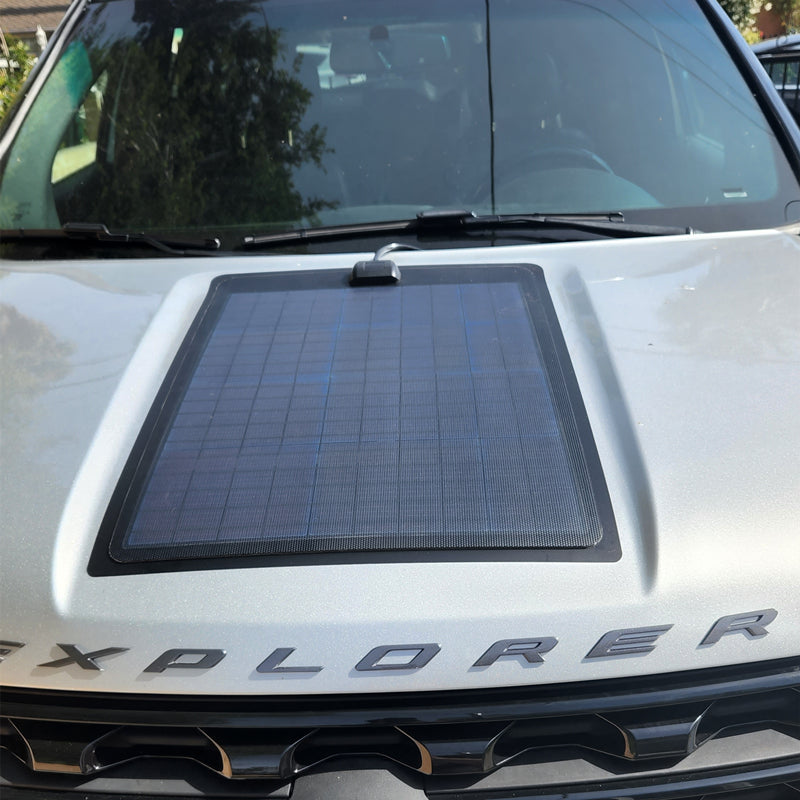 Ford Explorer (2016-Present) Lensun 50W 12V Hood Flexible Solar Panel
