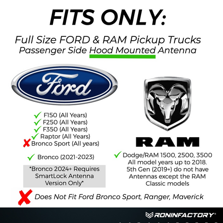 TUFFLOCK® SHORT ANTENNA FOR FORD (4 INCH)