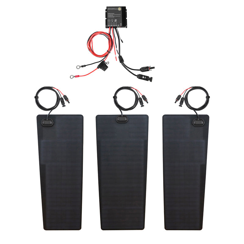 GMC Sierra 1500 (2014â€?019) Lensun 115W 12V Hood Flexible Solar Panel-3