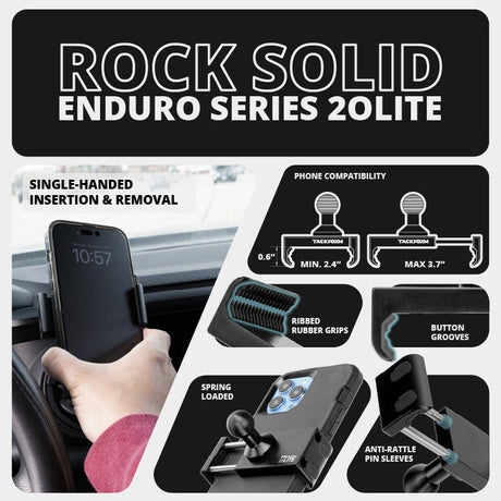 ‘15-‘20 Ford F-150, ‘17-‘22 Super Duty, ‘18-‘21 Expedition LINK™ Vent Mount Bracket With 20LITE Phone Holder | (See Compatibility Info For Year/Trim Details) | Choose Your Arm Length