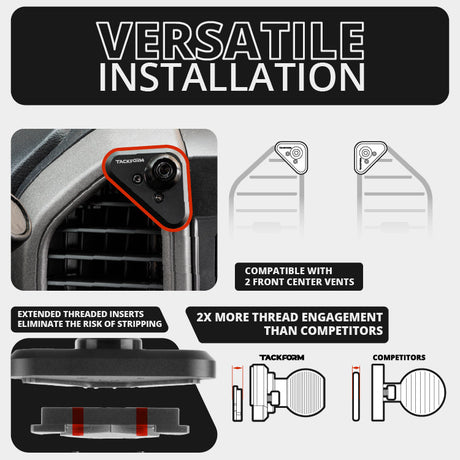 ‘15-‘20 Ford F-150, ‘17-‘22 Super Duty, ‘18-‘21 Expedition LINK™ Vent Mount Bracket With MagSafe Phone Holder | 2" Arm | (See Compatibility Info For Year/Trim Details)