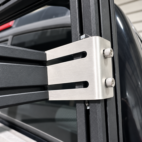 XTR recessed side brace bracket showing attachment method to extrusion