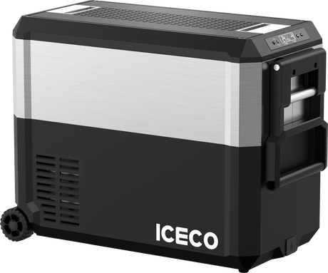JP50 Pro Dual Zone Wheeled Portable Freezer With Cover - Silver | ICECO | 50 LT