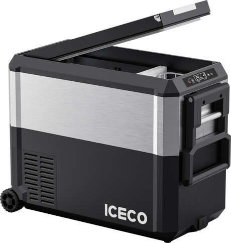 JP50 Pro Dual Zone Wheeled Portable Freezer With Cover - Silver | ICECO | 50 LT