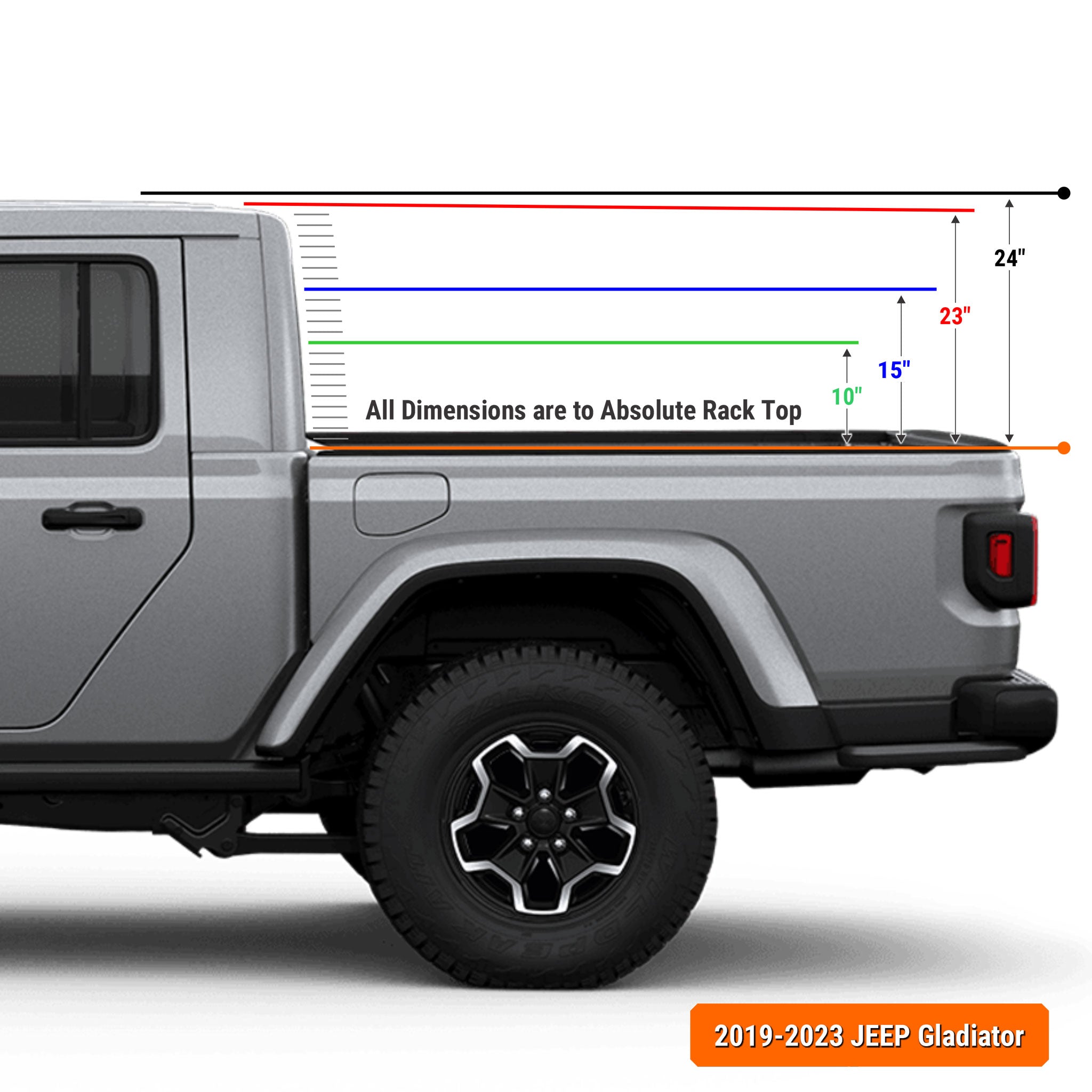 Jeep Gladiator Bed Rack Height Chart