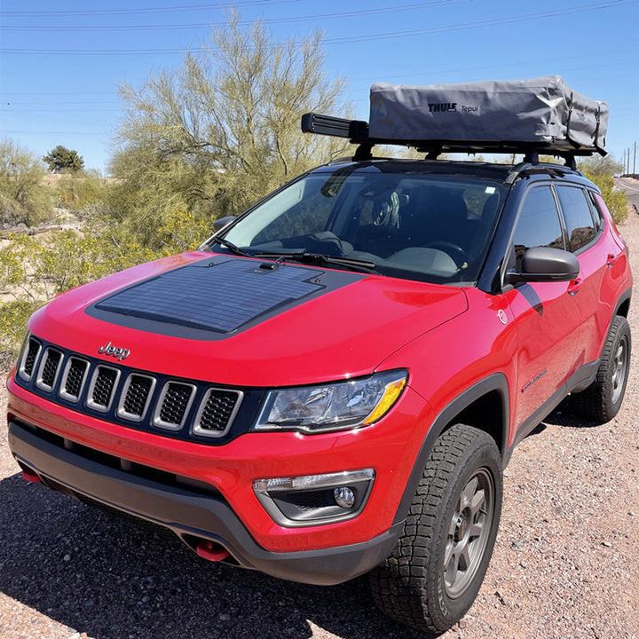 Jeep Compass 2nd Gen (2018-present) Lensun 65W Hood Flexible Solar Panel