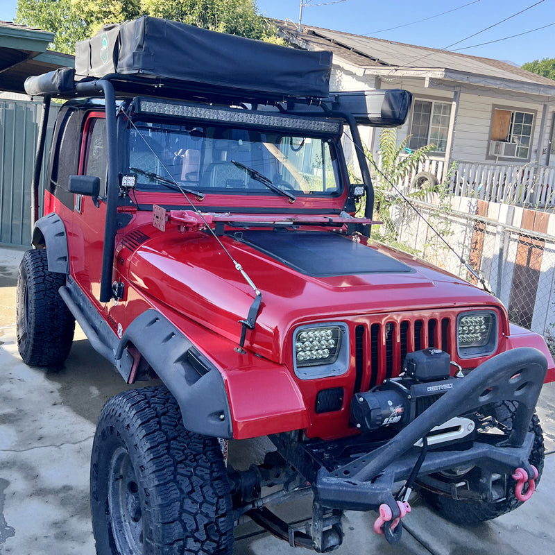 Jeep Wrangler YJ (1987-1995) Lensun 65W Hood Flexible Solar Panel