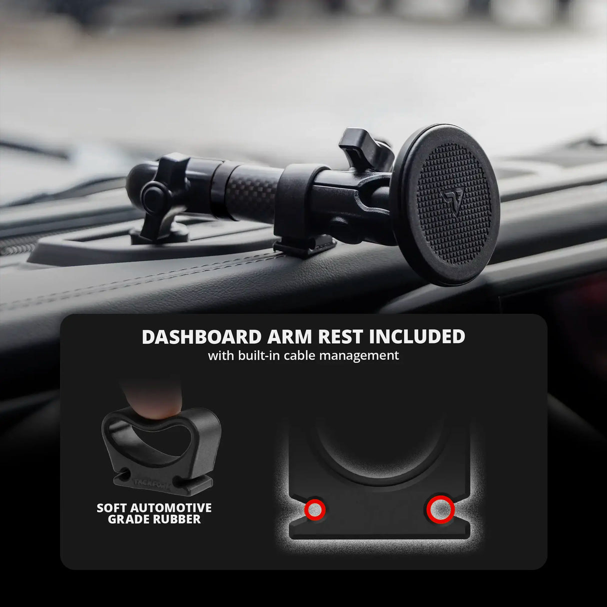 2024+ Jeep Wrangler JL & Gladiator (Not Compatible With 4xe) Tackform Slim Track Dash Bracket With Qi2.2/MagSafe Charging & Cooling Phone Mount | Driver Side
