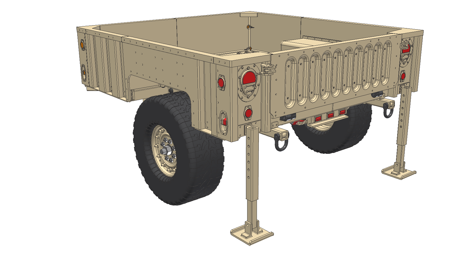 XTR3 Bed Rack for M1101 Style Military Trailer