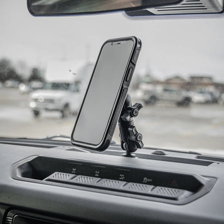 LINK™ MagSafe Phone Mount | Accessory Ready Dash and Grab Handle Compatible | 2021+ Ford Bronco | 3.5" Arm