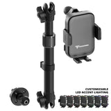 2018-2026 Jeep Wrangler JL/4xe & Gladiator JT LINK™ Console Screw Mount with Qi Wireless Charging Phone Holder & Customizable LED Accent Lighting | 9.5"- 13" Telescoping Arm