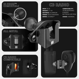 2024+ Toyota Tacoma & 2025+ Toyota 4Runner Passenger Side Grab Handle Mount with CB Radio Microphone Holder Holder