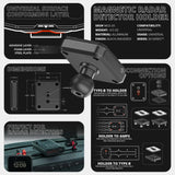 2024+ Ford F-150 (See Compatibility Info For Specific Year/Trim Fitment Details) Tackform Slim Track Dash Bracket With 20LITE Phone Mount and Magnetic Radar Detector Holder | Telescoping Arm