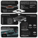 2024-2026 Ford F-150 (See Compatibility Info For Specific Year/Trim Fitment Details) Tackform Assault Track Picatinny Dash Bracket With MagSafe Phone Mount and Magnetic Radar Detector Holder | Telescoping Arm