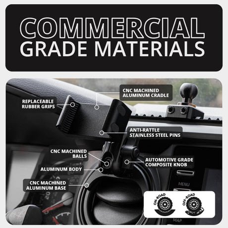2016-2023 Toyota Tacoma & 2014-2021 Tundra LINK™ Vent Mount Bracket With 20LITE Phone Holder | Choose Your Arm Length