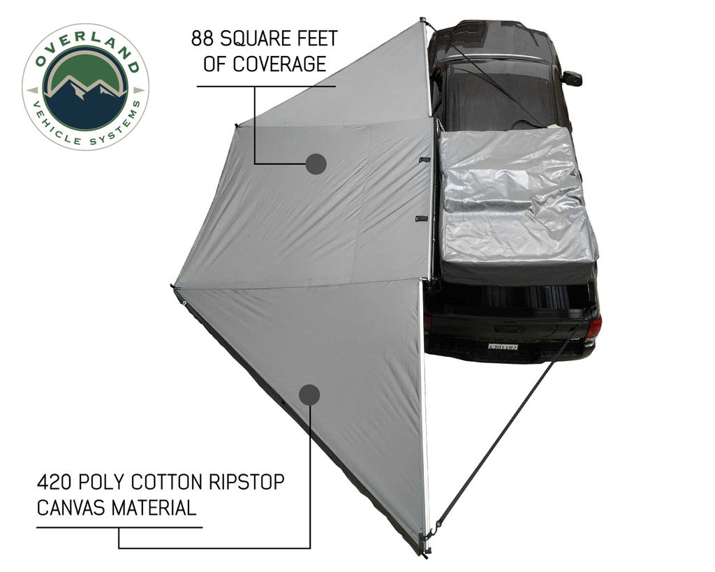 OVS Nomadic Awning 180 - Dark Gray Awning with Bracket Kit and Extended Poles