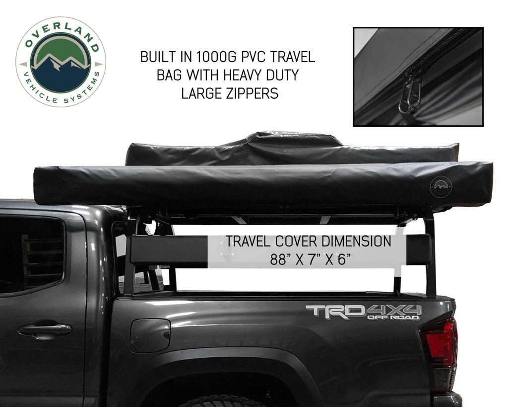 OVS Nomadic Awning 180 - Dark Gray Awning with Bracket Kit and Extended Poles