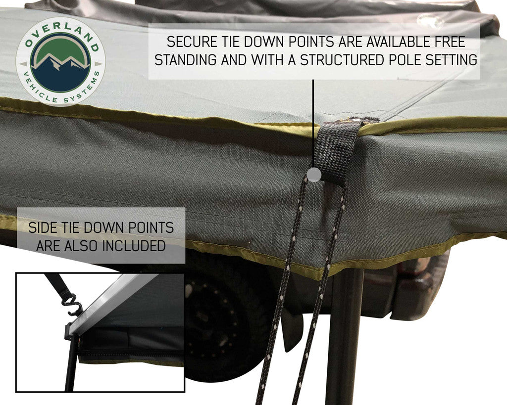 OVS Nomadic Awning 180 - Dark Gray Awning with Bracket Kit and Extended Poles