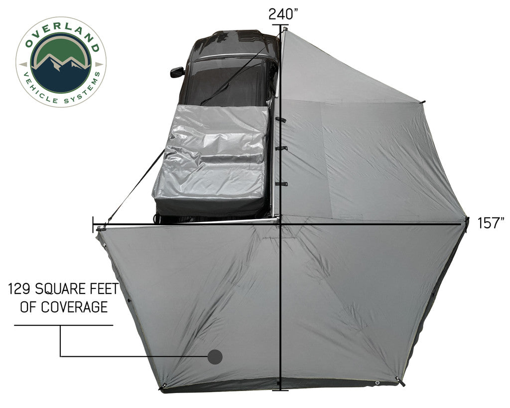 OVS Nomadic Awning 270 Passenger Side - Dark Gray Cover With Black Cover Universal