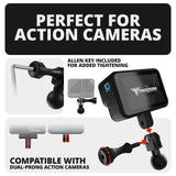 LINK™ GoPro/Action Camera Mount | Accessory Ready Dash and Grab Handle Compatible | 2021+ Ford Bronco | 7.5"-9.25" Telescoping Arm